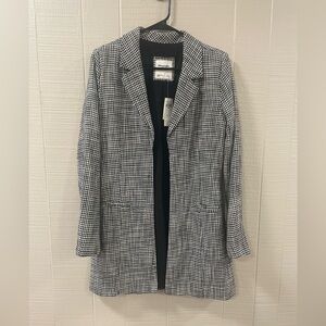 Abercrombie & Fitch Black and White Houndstooth Blazer